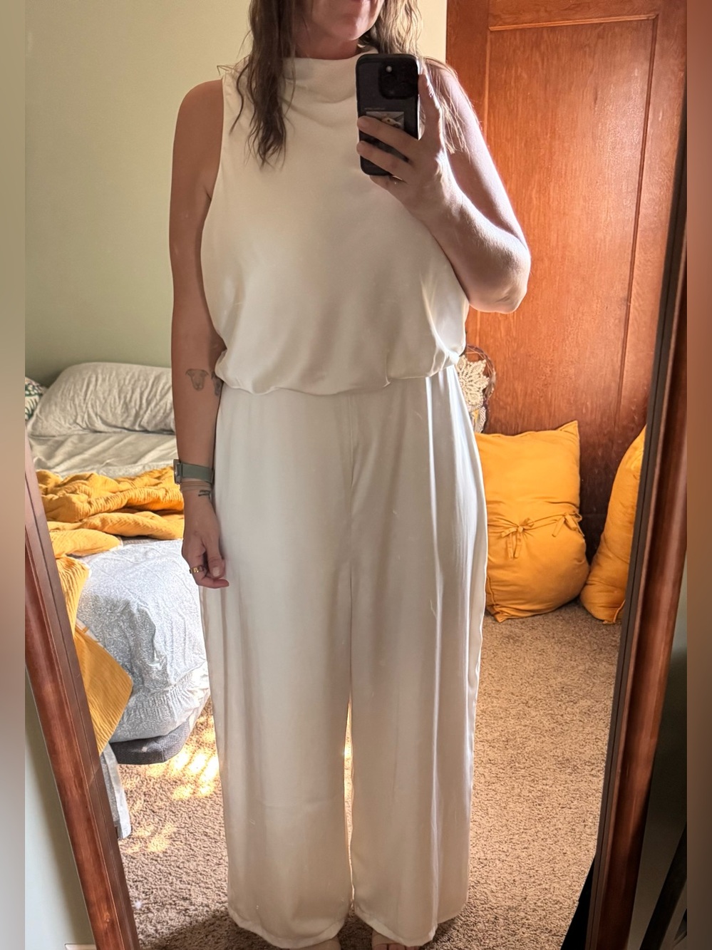 Abercrombie & Firch Ivory Wide-Leg Jumpsuit